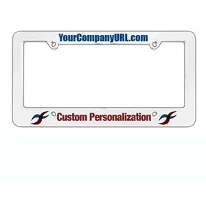Silkscreen Plastic License Plate Frame(White)